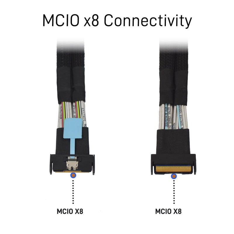 LetLinkSo PCIe 4.0 MCIO x8 to 2 x SFF-8639 Cable for U.2 NVMe SSD with 15Pin Power, 1.6ft(50 cm) - Image 4